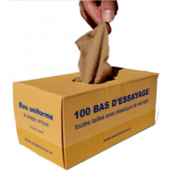 Boite carton de 100 bas d'essayage toutes tailles